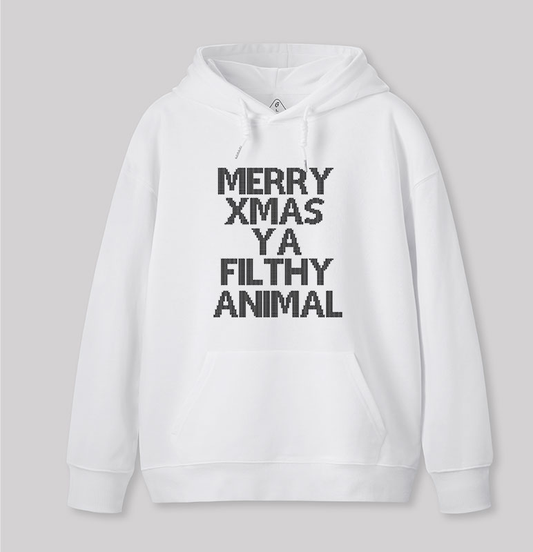 Merry Xmas Ya Filthy Animal Geek Hoodie