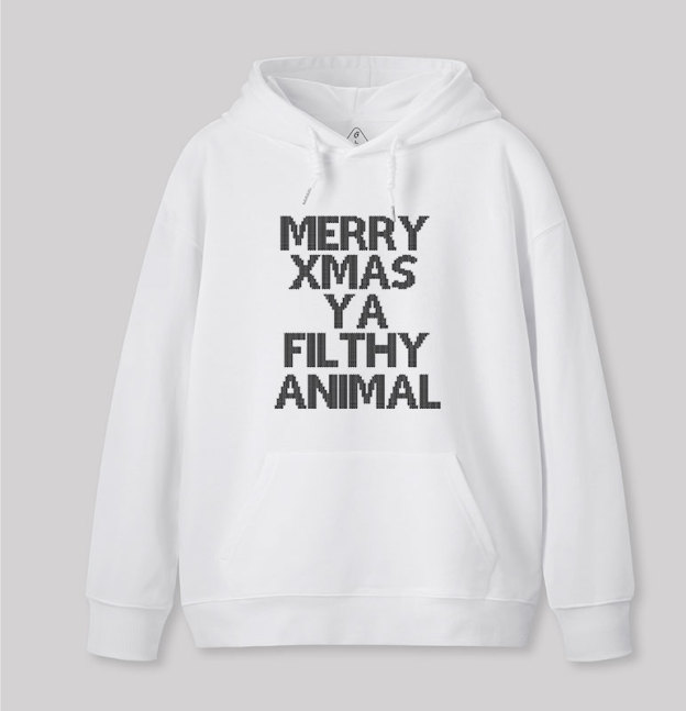 Merry Xmas Ya Filthy Animal Geek Hoodie