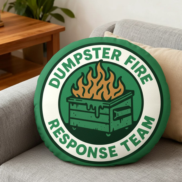 Dumpster Fire Response Team Funny Geek Pillow