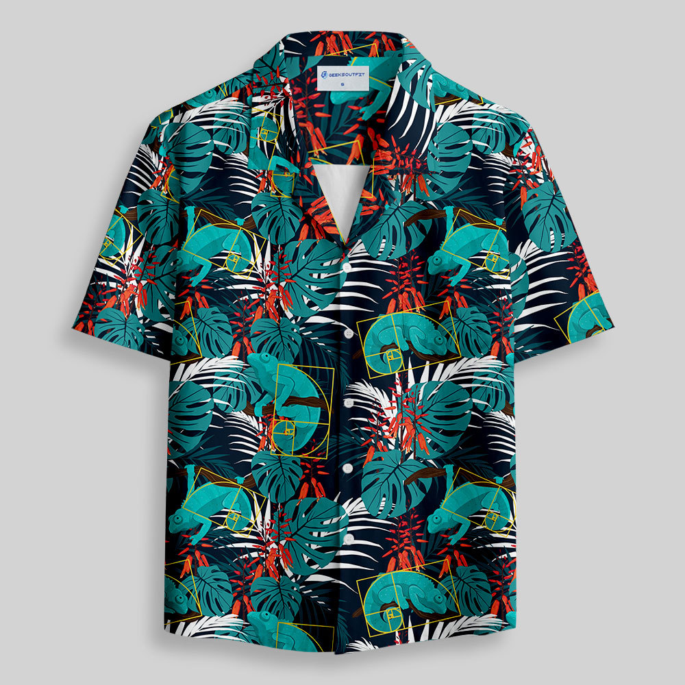 The Hawaiian Golden Ratio Chameleon Button Up Pocket Shirt