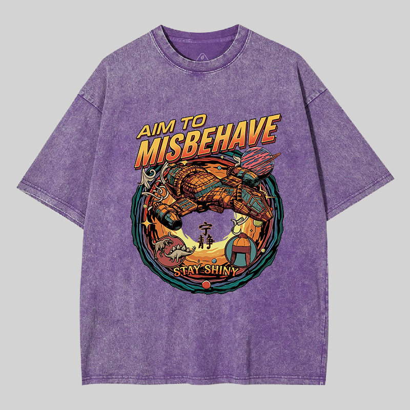 Aim to Misbehave Geek Washed T-shirt