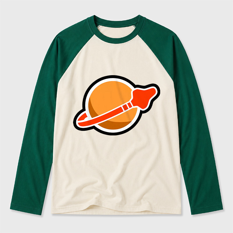 New Space Mars Geek Retro Raglan Long-Sleeve Tee