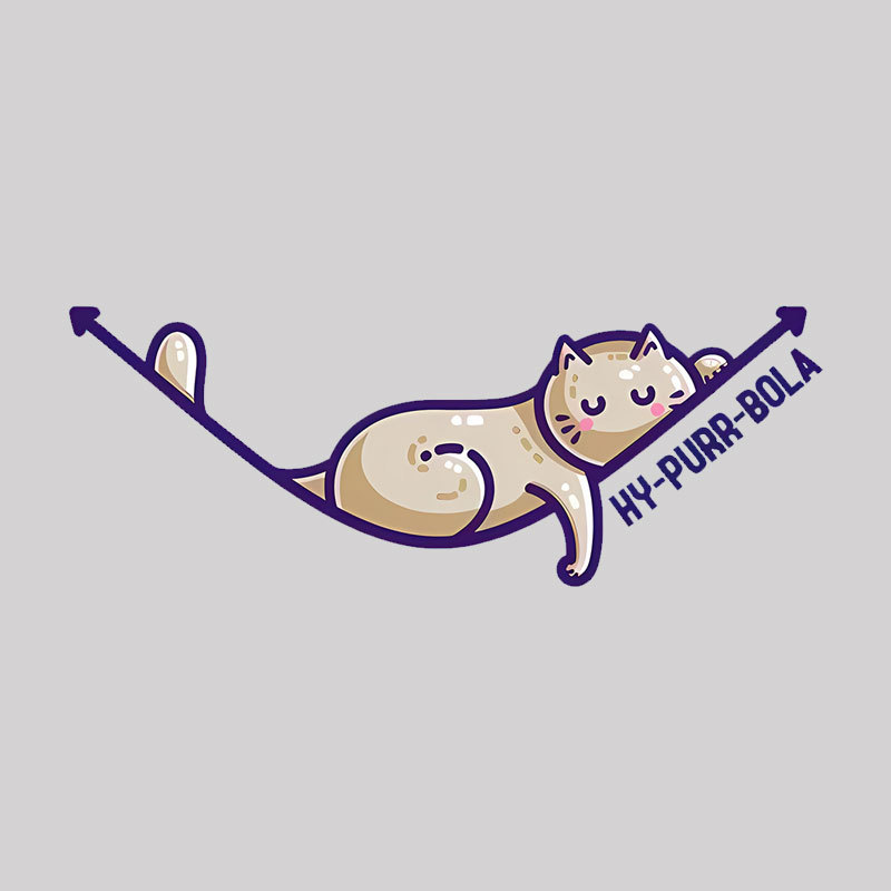 Hy-purr-bola Hyperbola Maths Cat Pun Geek T-Shirt