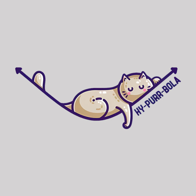 Hy-purr-bola Hyperbola Maths Cat Pun Geek T-Shirt