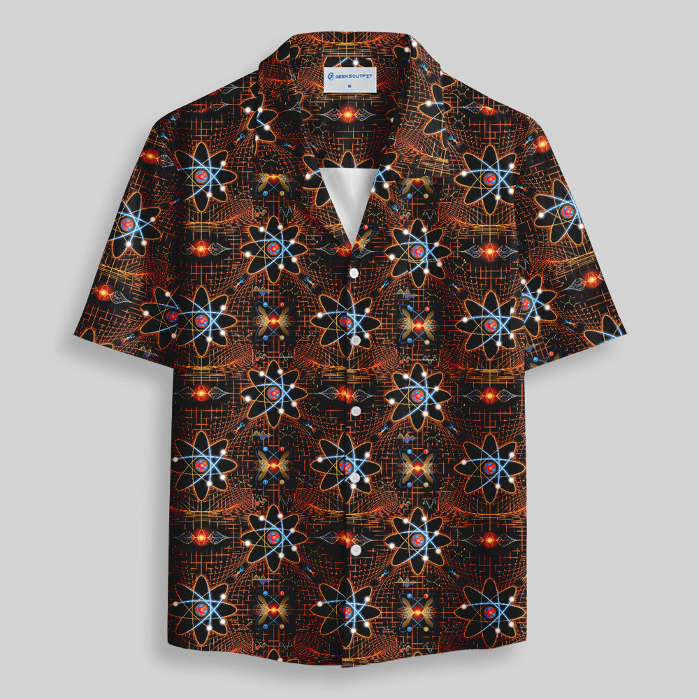 Subatomic Chaos Neon Science Button Up Pocket Shirt