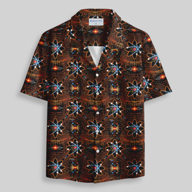 Subatomic Chaos Neon Science Button Up Pocket Shirt