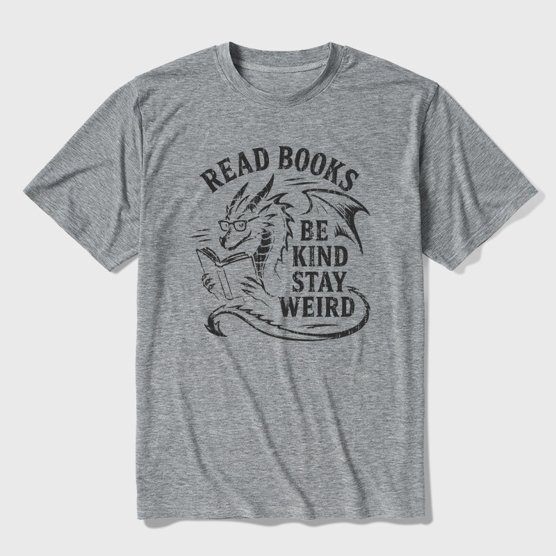 Read Books Be Kind Stay Weird Ultra Soft Heather Tee