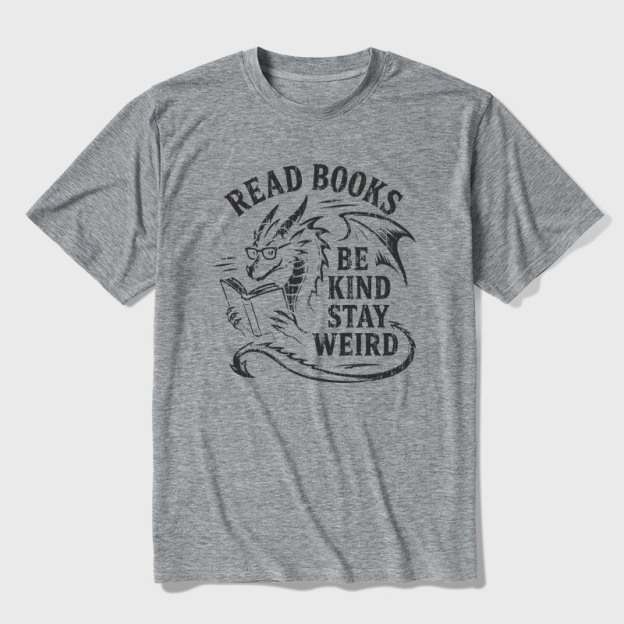 Read Books Be Kind Stay Weird Ultra Soft Heather Tee