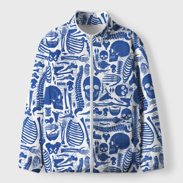 Skeleton Geek Polar Fleece Full-Zip Jacket