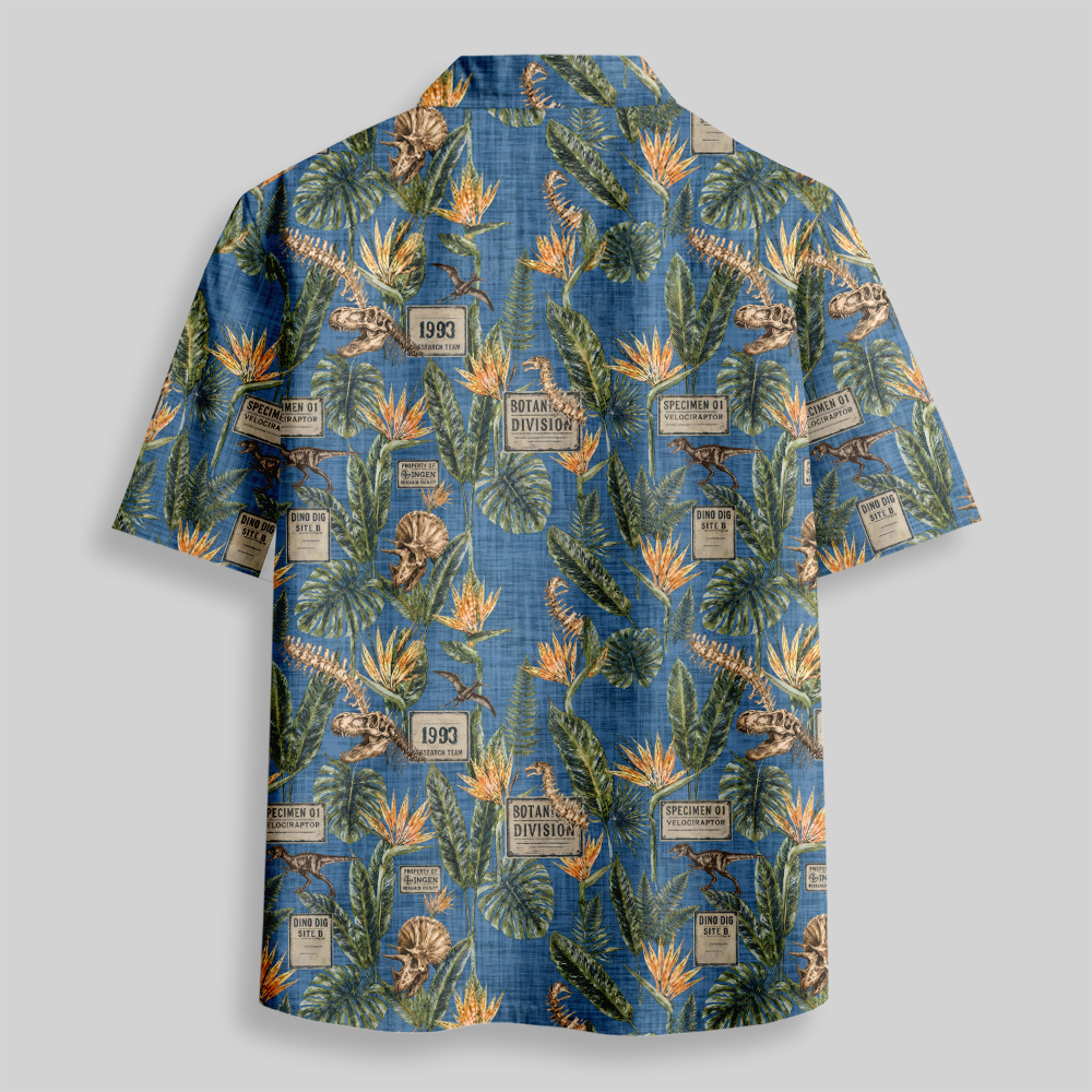 1993 Dino Fossil Botanical Aloha Button Up Pocket Shirt