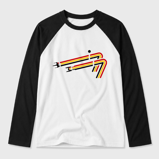 Scifi 77 Geek Retro Raglan Long-Sleeve Tee