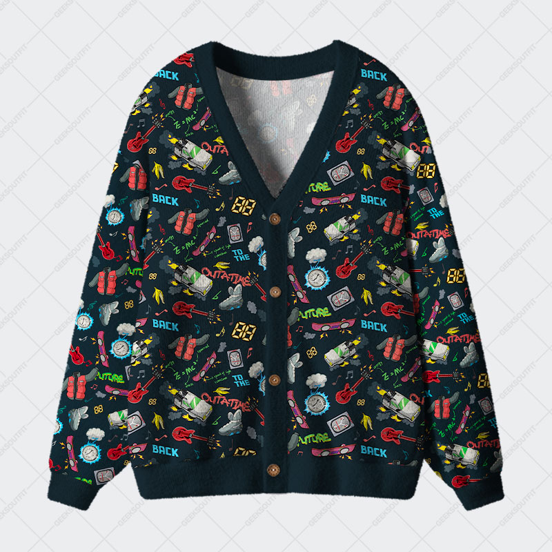Back to the Future Elements Geek Ugly Cardigan Sweaters 