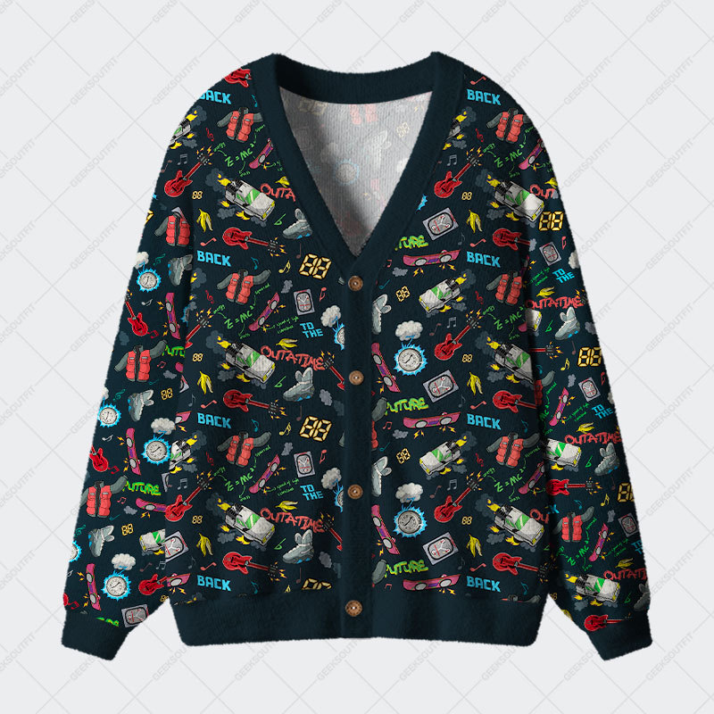 Geeksoutfit Back to the Future Elements Geek Ugly Cardigan Sweaters for Sale