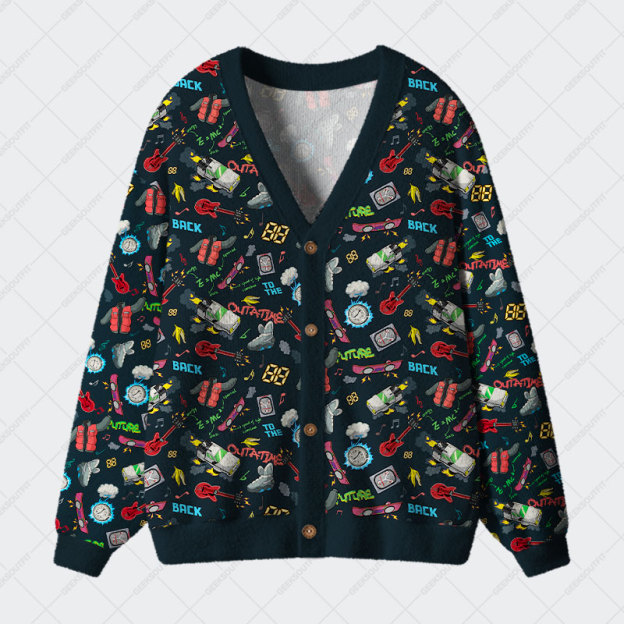 Back to the Future Elements Geek Ugly Cardigan Sweaters 