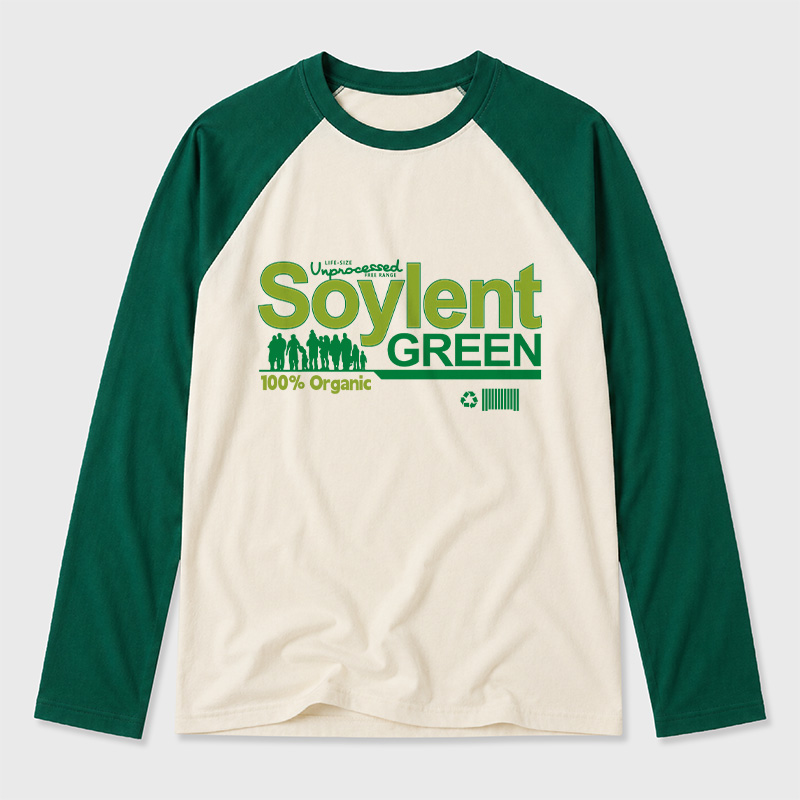 Soylent Green Geek Retro Raglan Long-Sleeve Tee
