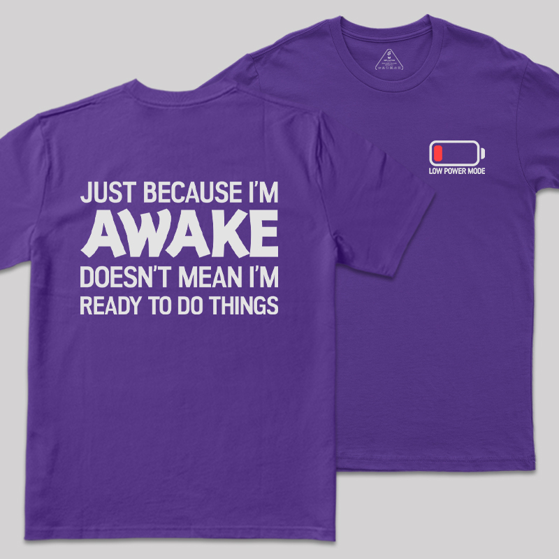 Low Power Mode Front and Back Printed Geek T-Shirt