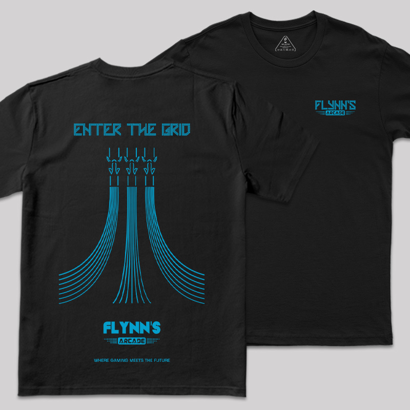 Enter The Grid Front and Back Printed Geek T-Shirt