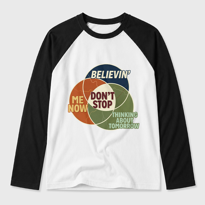 Dont Stop Diagram Geek Retro Raglan Long-Sleeve Tee