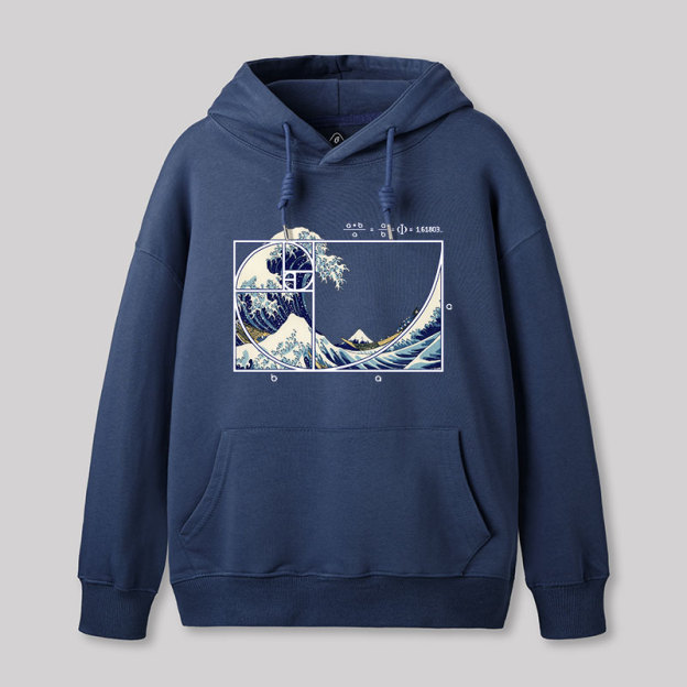 The Great Fibonacci Wave Hoodie