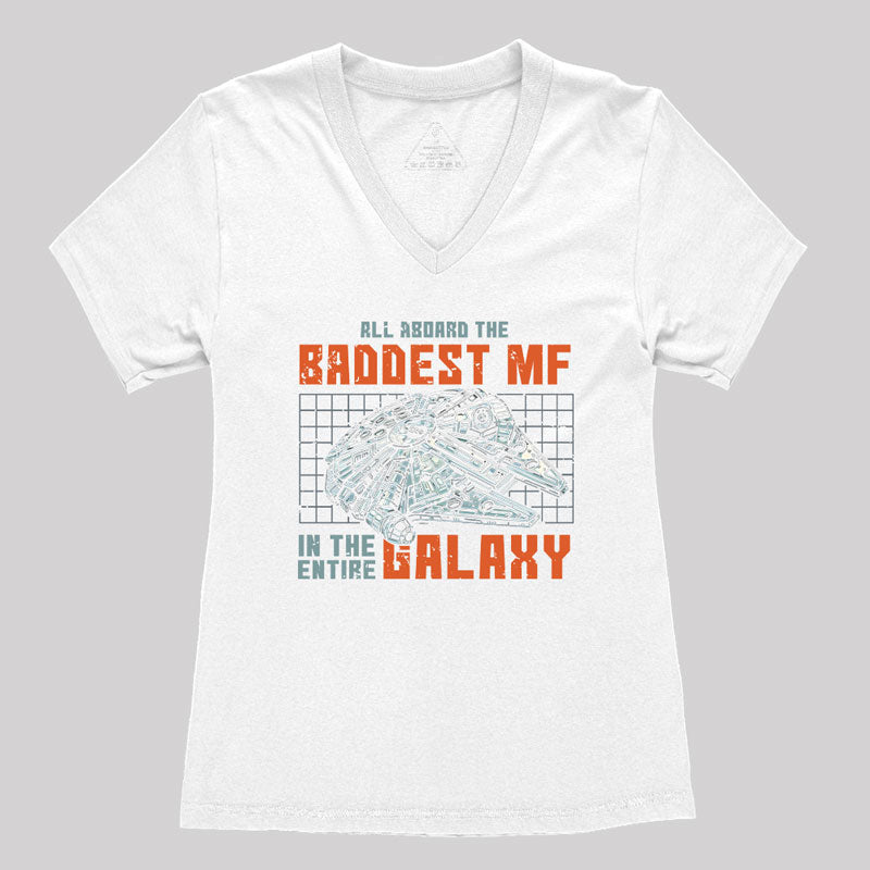 Baddest in the Galaxy Geek Women's V-Neck T-shirt