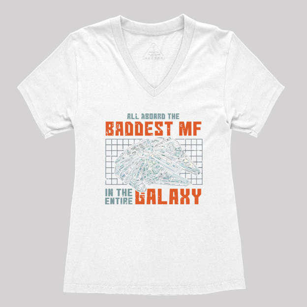 Baddest in the Galaxy Geek Women's V-Neck T-shirt