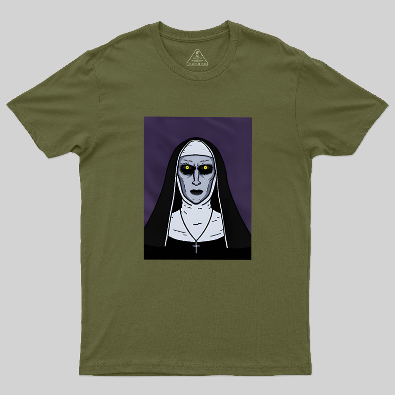 Macabre Nun Dark Horror Cartoon Geek T-Shirt