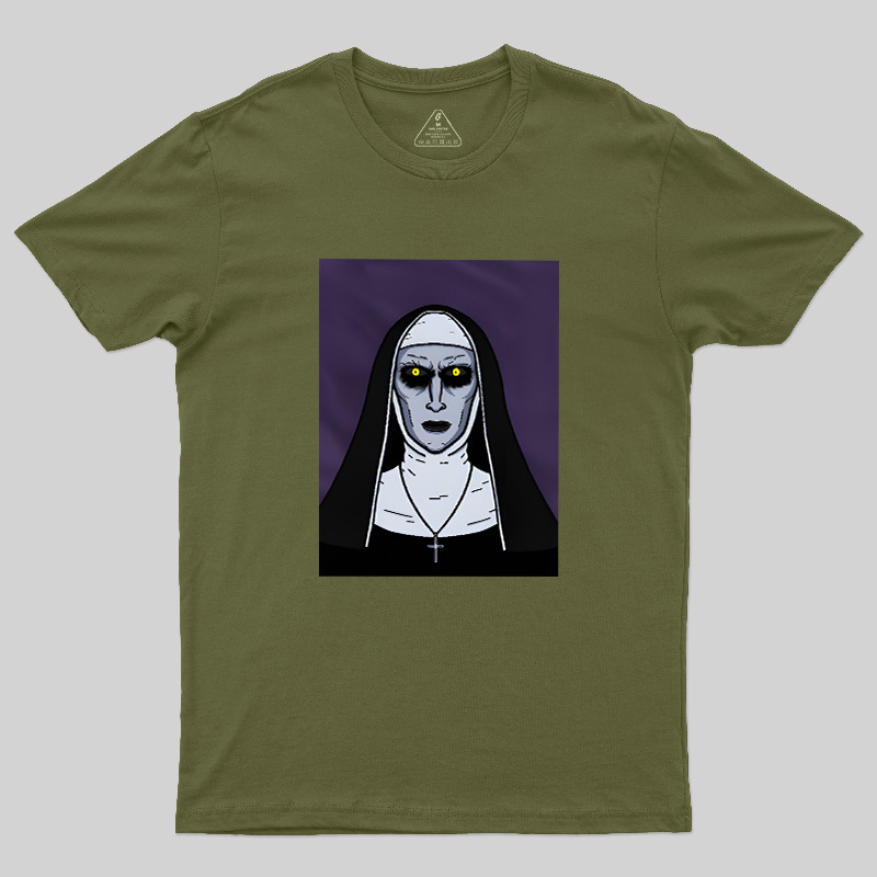 Macabre Nun Dark Horror Cartoon Geek T-Shirt