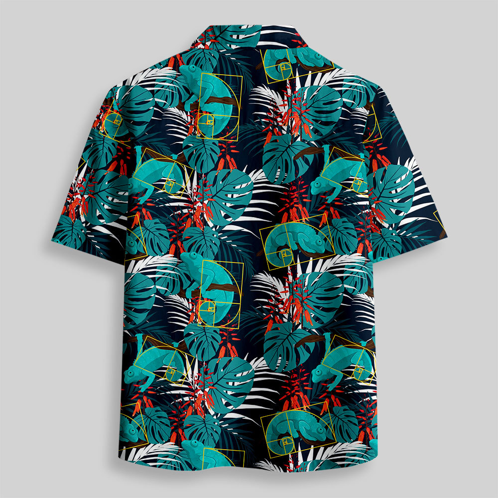 The Hawaiian Golden Ratio Chameleon Button Up Pocket Shirt