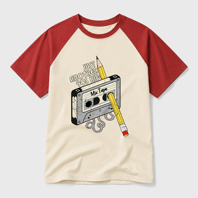 Just Another 90s Kid Geek Retro Raglan T-Shirt