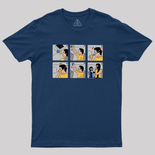 Fighter Airline Safety Instructions Geek T-Shirt
