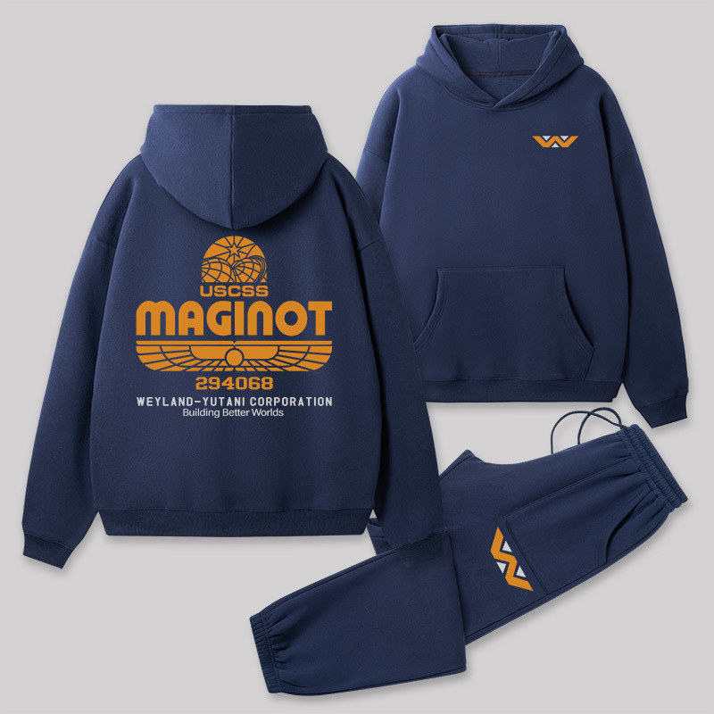 Maginot Legacy Front and Back Printed Geek Fleece Hoodie Set