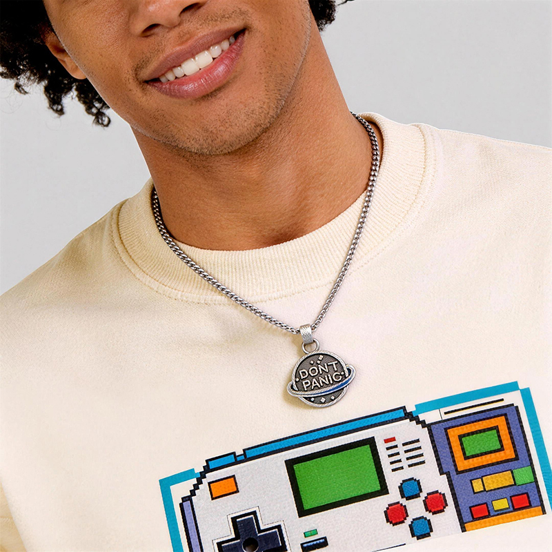Don't Panic Geek Sculptural Necklace