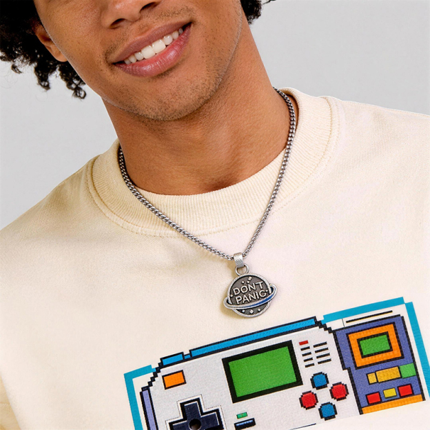 Don't Panic Geek Sculptural Necklace