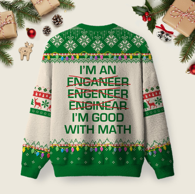 I Am Good With Math Ugly Christmas Fuzzy Fleece Sweatshirt