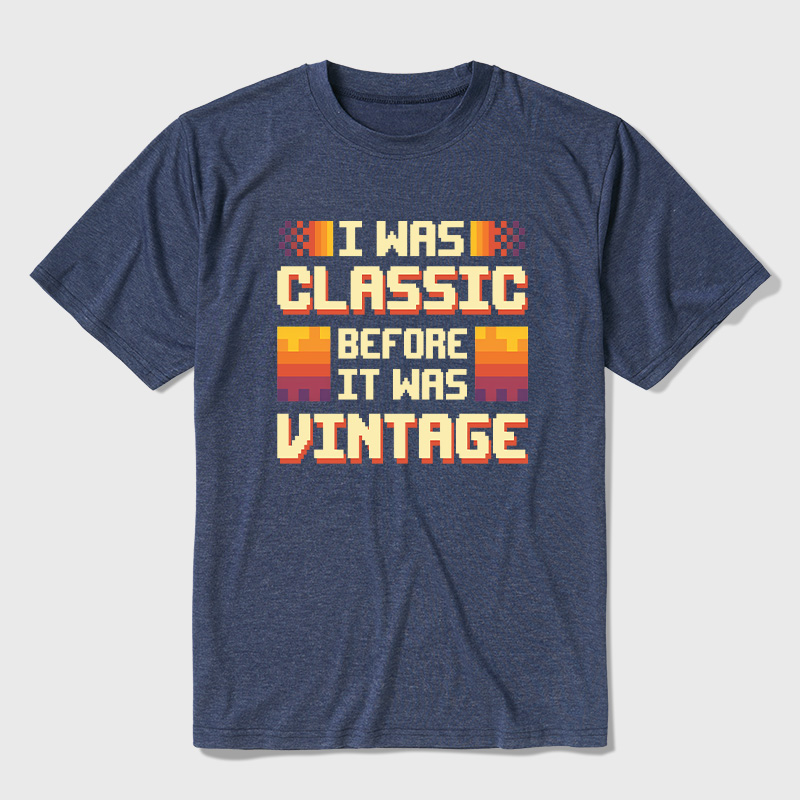 Retro 8-Bit Classic Before Vintage Aesthetic Ultra Soft Heather Tees