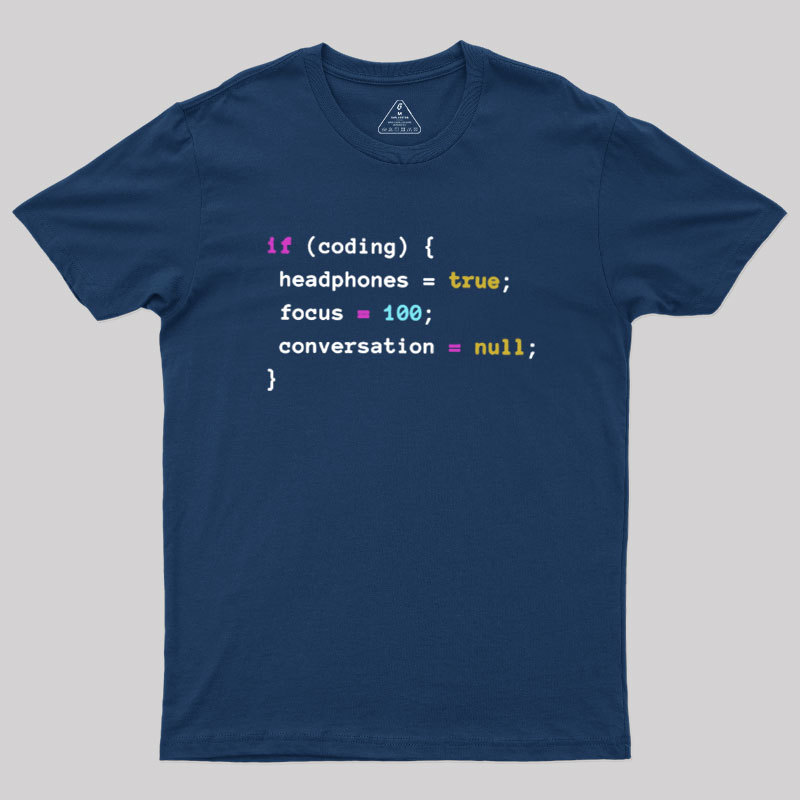Coding With Headphones Javascript Geek T-Shirt