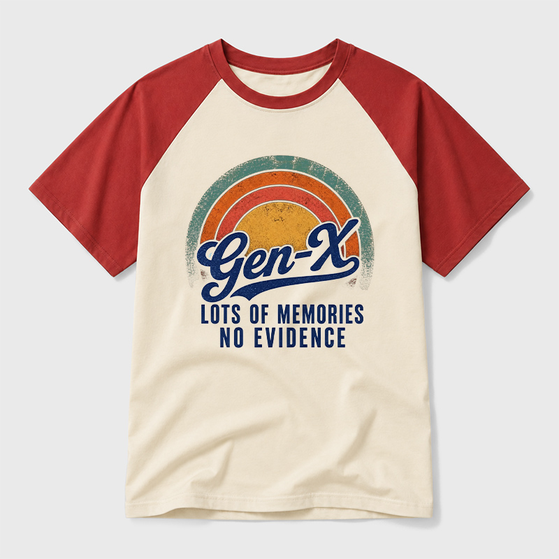 Lots Of Memories No Evidence Geek Retro Raglan T-Shirt