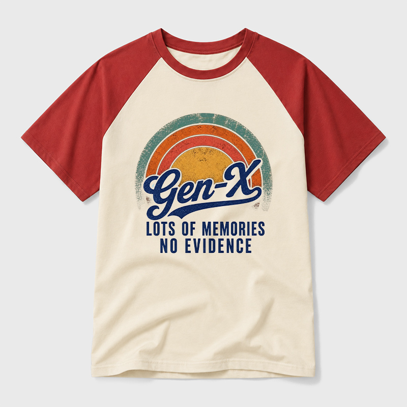 Lots Of Memories No Evidence Geek Retro Raglan T-Shirt
