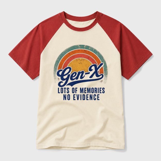 Lots Of Memories No Evidence Geek Retro Raglan T-Shirt