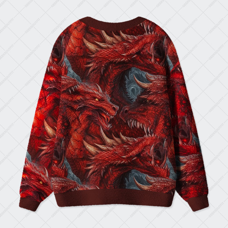 Domineering Dragon Geek Ugly Cardigan Sweaters 