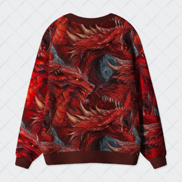 Domineering Dragon Geek Ugly Cardigan Sweaters 