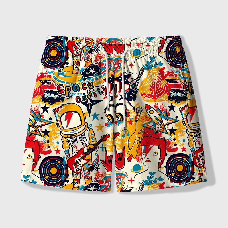 Space Oddity Geek Hawaiian Swim Trunks