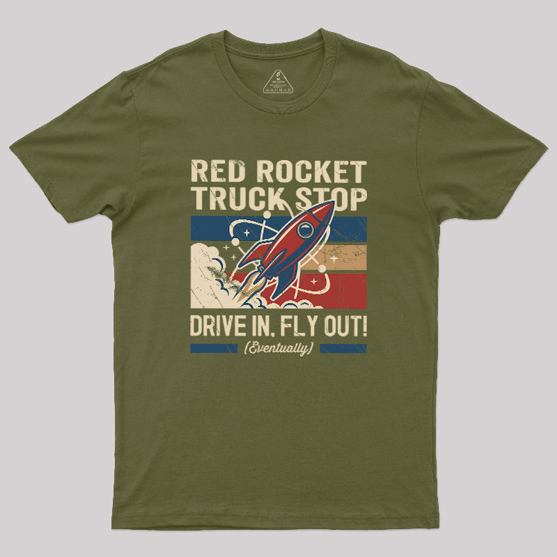 Red Rocket Truck Stop Geek T-Shirt