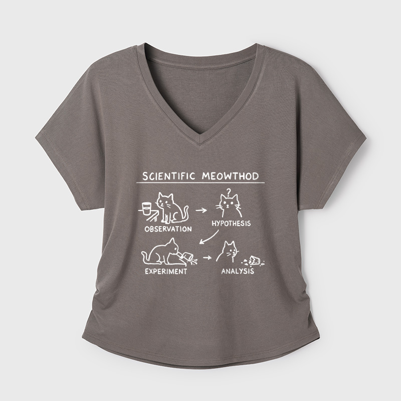 Scientific Meowthod Geek Dolman Sleeve V-Neck Shirt