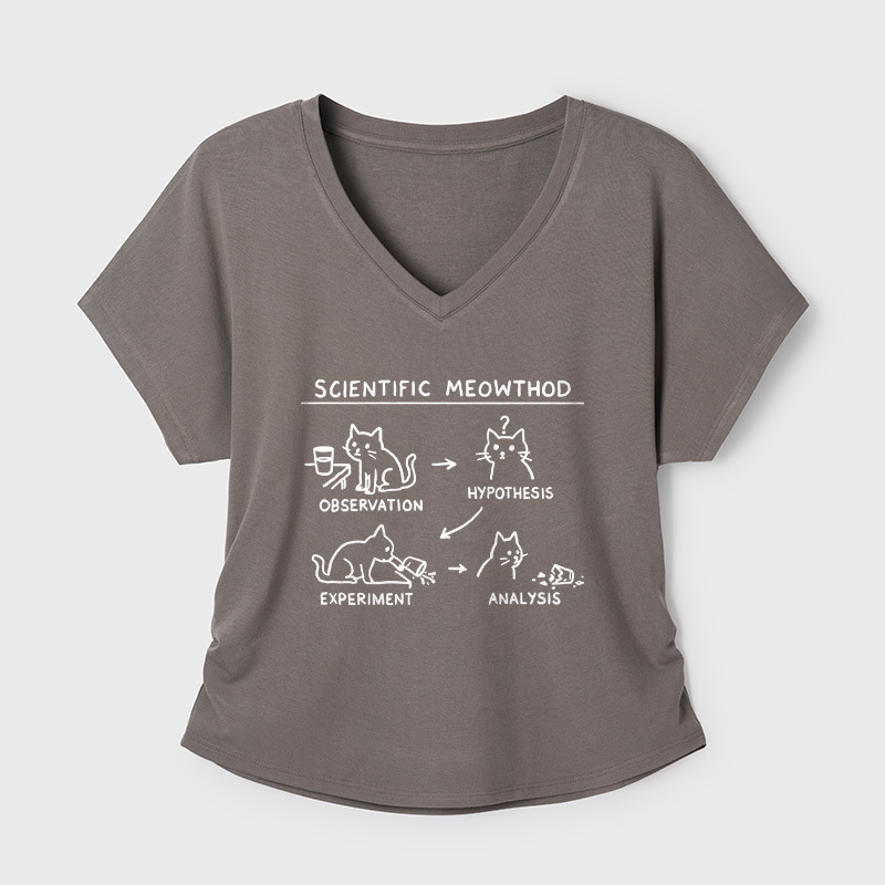 Scientific Meowthod Geek Dolman Sleeve V-Neck Shirt