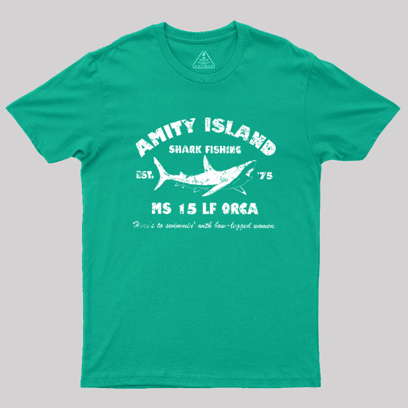 Amity Island Shark Fishing Est 1975 Geek T-Shirt