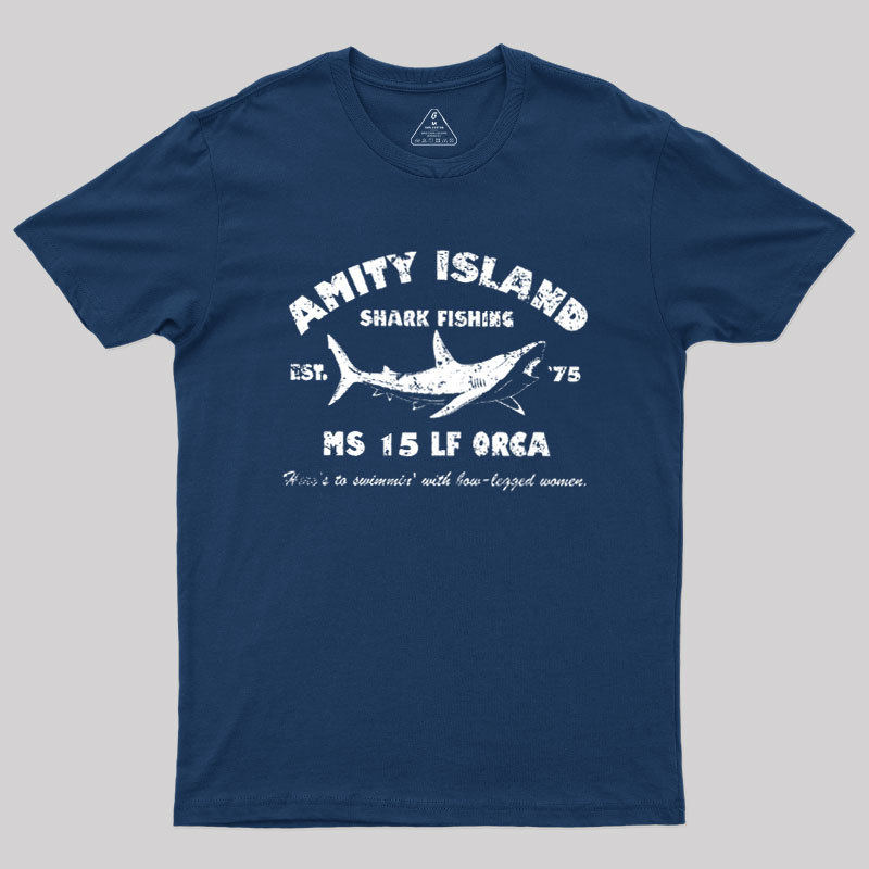 Geeksoutfit Amity Island Shark Fishing Est 1975 Geek T-Shirt for Sale