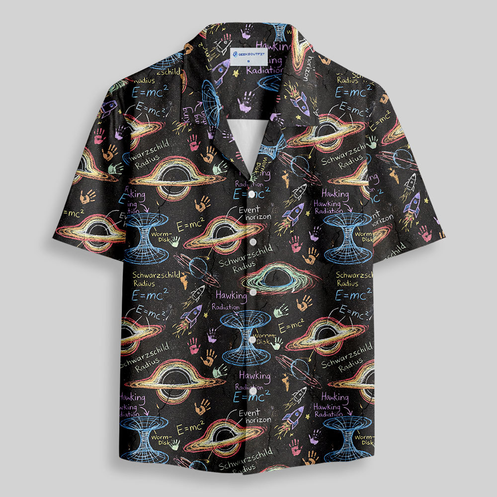 Chalkboard Universe Button Up Pocket Shirt