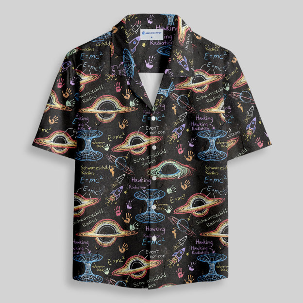 Chalkboard Universe Button Up Pocket Shirt