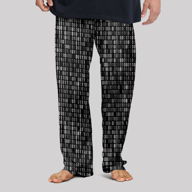 Binary Computer 1s and 0s Black Geek Loungewear Pants